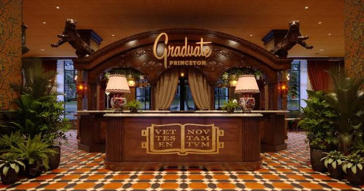 The ornate Graduate Princeton reception desk
